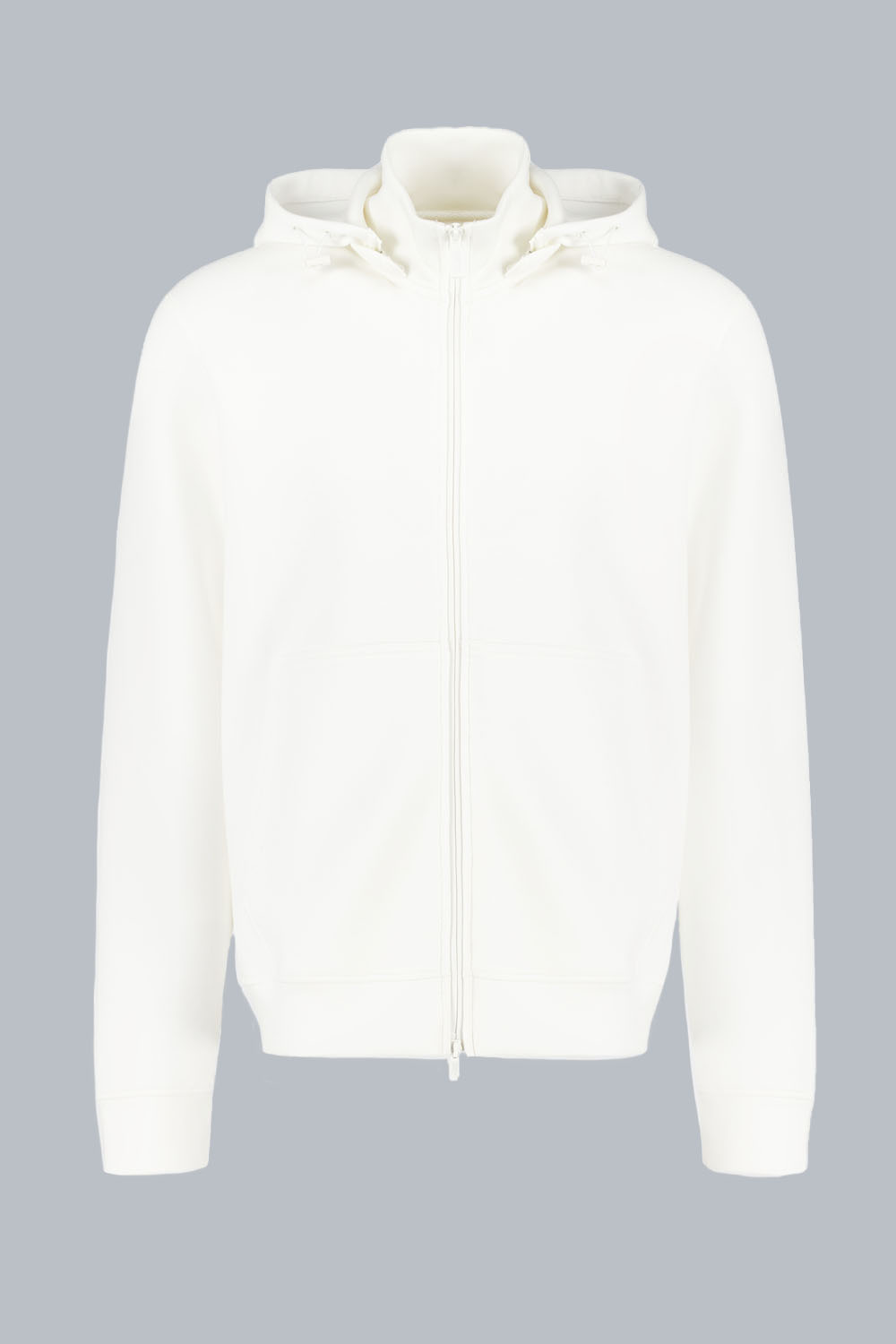 NAKU Felpa full zip bianca con cappuccio staccabile S